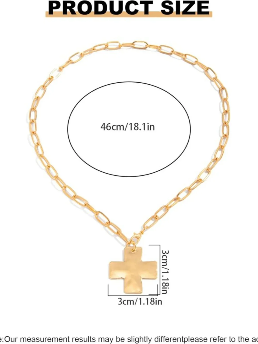 Chunky Gold Cross Necklace for Women, Trendy Layered Pearl Cross Pendant Necklac - Picture 7 of 7